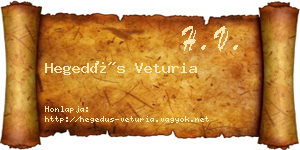 Hegedűs Veturia névjegykártya